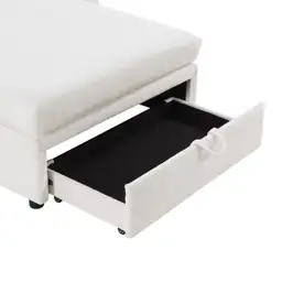 53.5 in. Beige Velvet Twin… — Photo 2