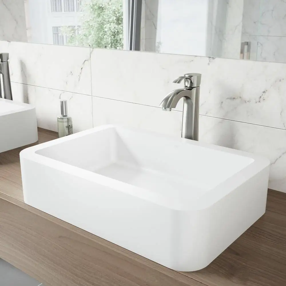 Petunia Modern White Matte Stone… — Photo 1