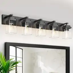 Black 5-Light Bathroom Vanity Lighting… — Photo 1