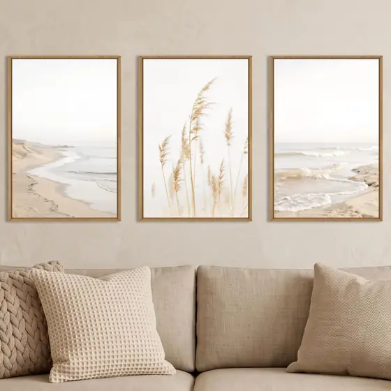 HPNIUB Modern Beach Waves Framed… — Photo 1