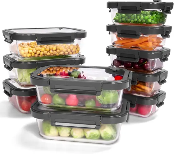 10-Pack Glass Storage Containers with… — Photo 1