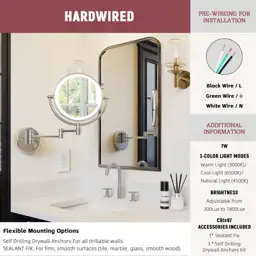 Hardwired Wall Mount Magnifying Mirror… — Photo 2