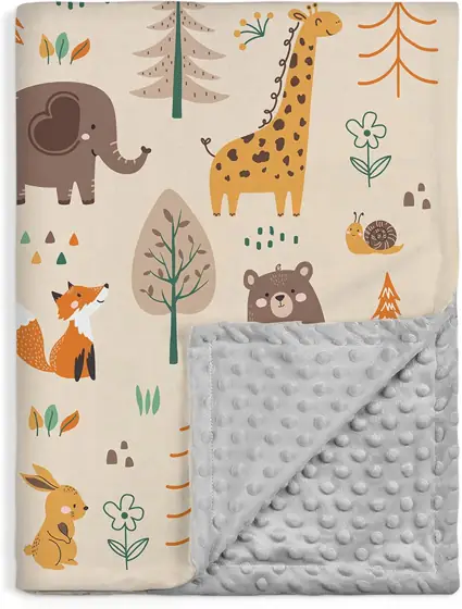 SANDJEST Woodland Animal Blanket -… — Photo 1