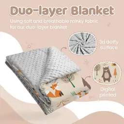 SANDJEST Woodland Animal Blanket -… — Photo 2