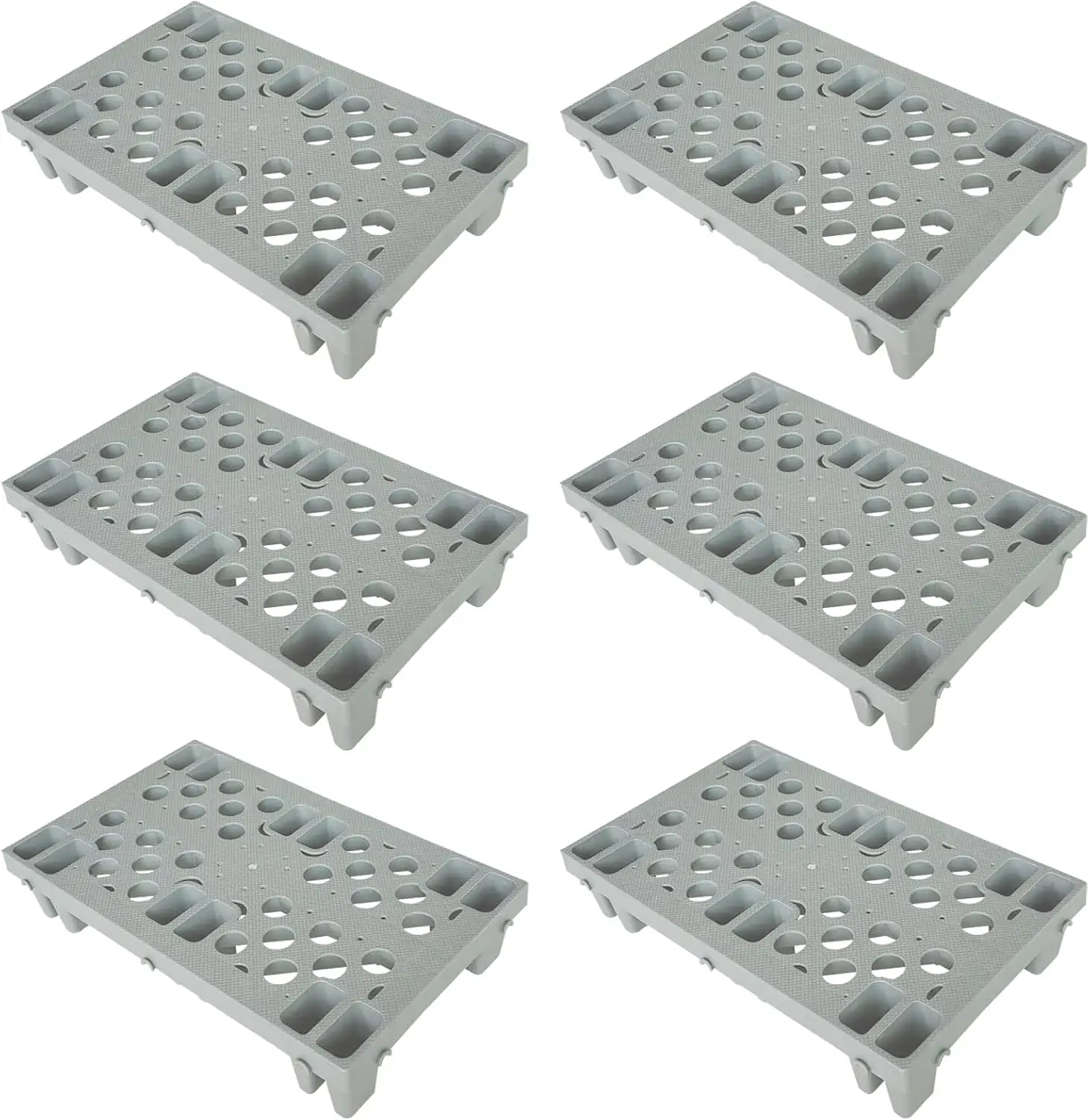 6 Pcs Grey Plastic Pallets,… — Photo 1