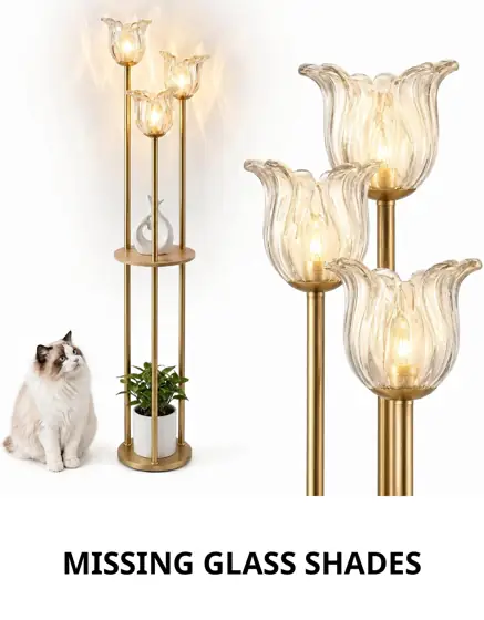 Fiqevs Floor Lamp with Shelves,Elegant… — Photo 1
