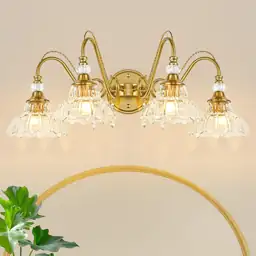 Vintage 4-Light Brushed Gold Vanity… — Photo 1