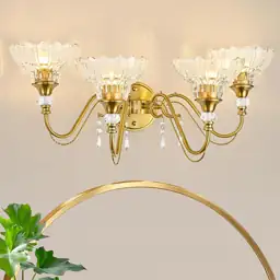 Vintage 4-Light Brushed Gold Vanity… — Photo 2
