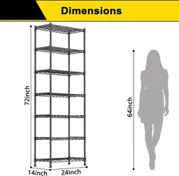 GIOTORENT 7-Wire Garage Shelving Adjustable… — Photo 2