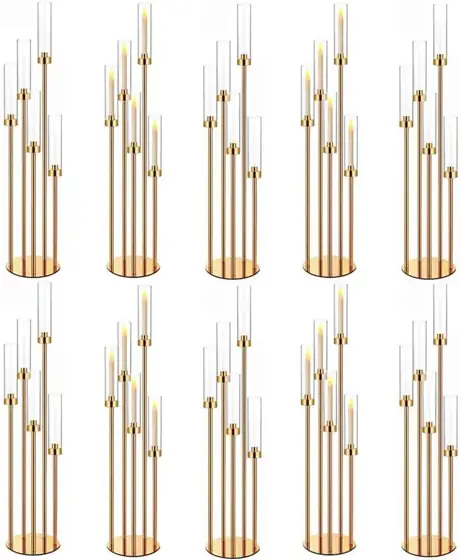 42.5in Gold 5-Arm Candle Holders… — Photo 1