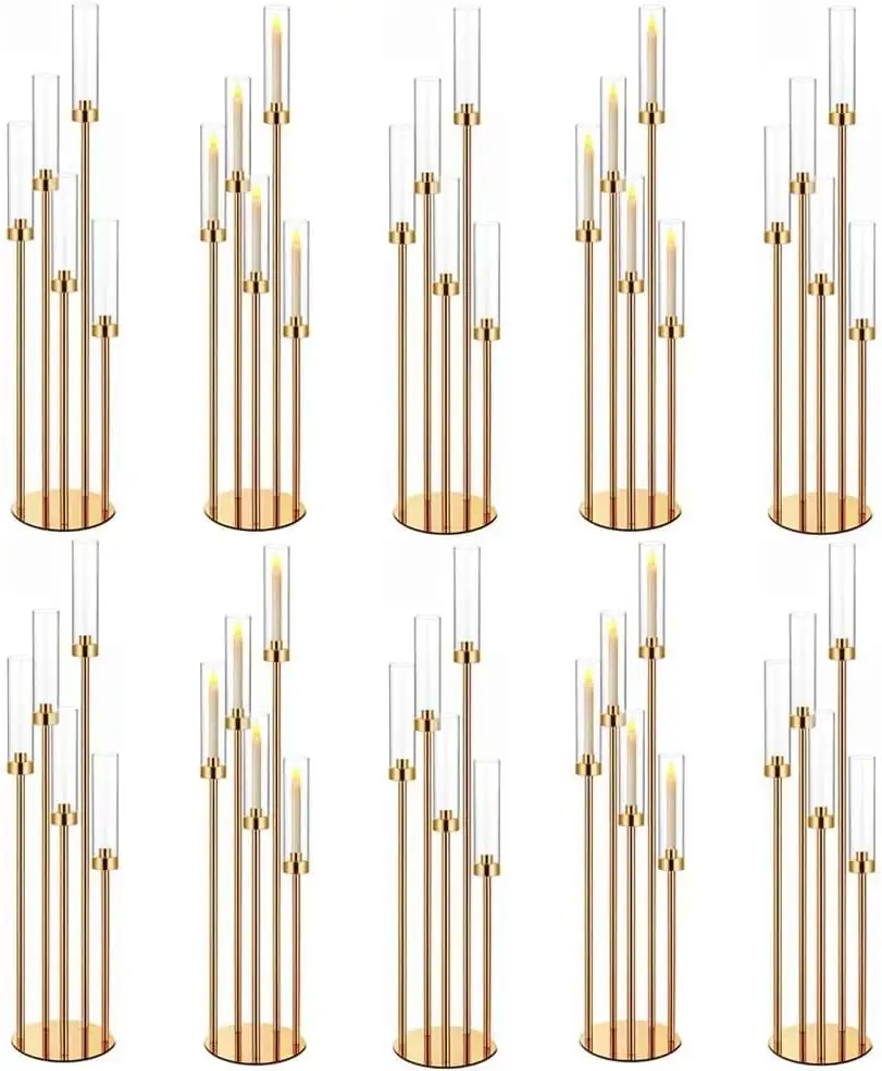 42.5in Gold 5-Arm Candle Holders… — Photo 1