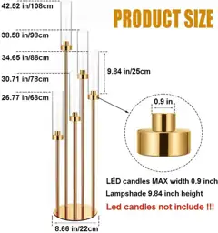 42.5in Gold 5-Arm Candle Holders… — Photo 2