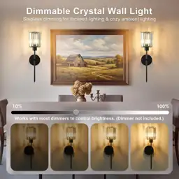 KARTOOSH Hardwired Crystal Wall Sconces… — Photo 2
