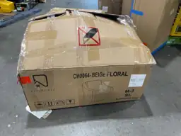 Beige Floral Line Upholstered Swivel… — Photo 3