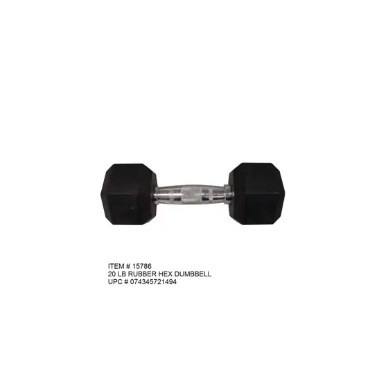 Weider 20lb Rubber Hex Dumbbell… — Photo 1
