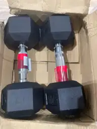 Weider, 20lb Rubber Hex Dumbbell,… — Photo 3