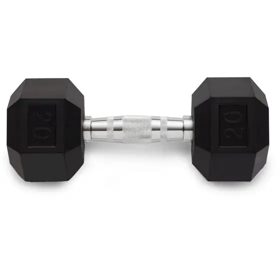 Weider, 20lb Rubber Hex Dumbbell,… — Photo 1