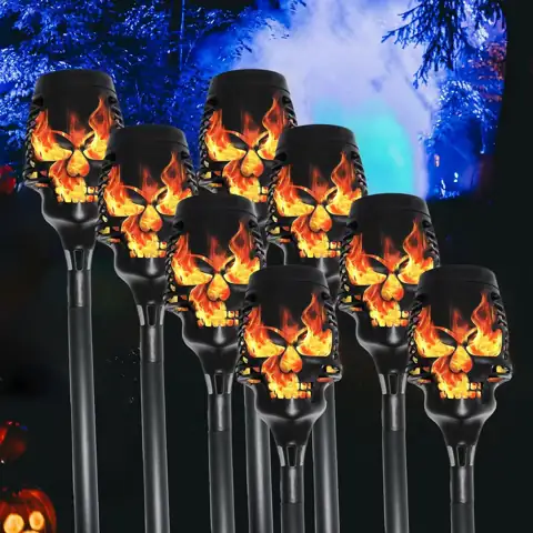 Halloween Solar Skull Stake Lights,… — Photo 1