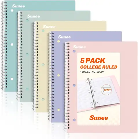 SUNEE Spiral Notebooks, 1-Subject, 5… — Photo 1