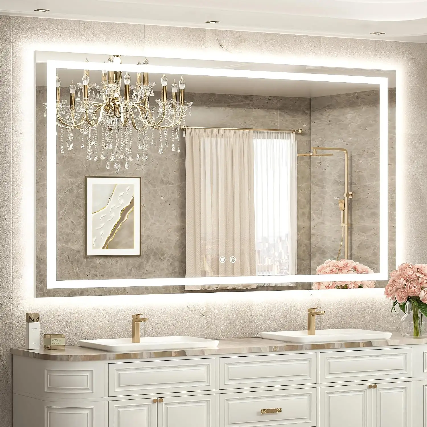 TETOTE 60x40 LED Lighted Bathroom… — Photo 1