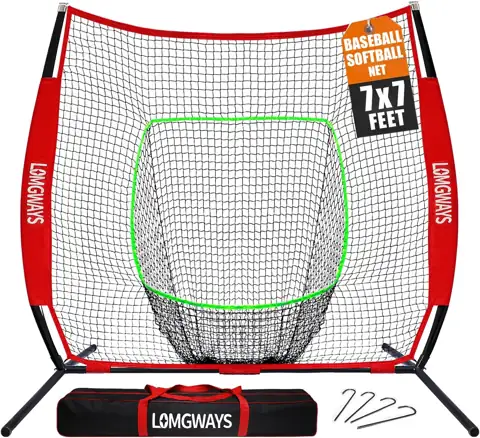 7x7ft/8x8ft Baseball Softball Net with… — Photo 1