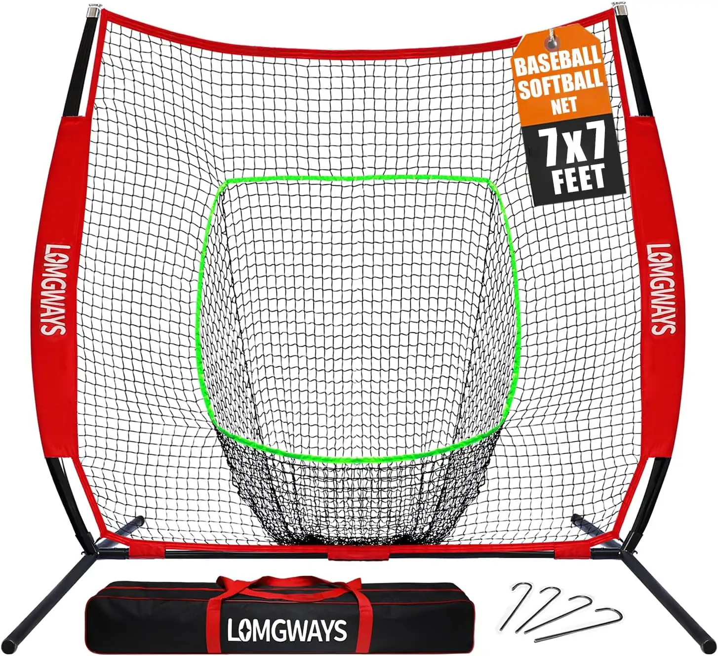 7x7ft/8x8ft Baseball Softball Net with… — Photo 1