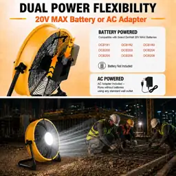 T-SUN 16" Battery Powered Fan… — Photo 2