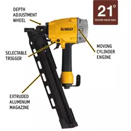DEWALT Pneumatic 21-Degree Collated Corded… — Photo 2