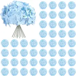 Auihiay 64Pcs Blue Hydrangea Artificial… — Photo 1
