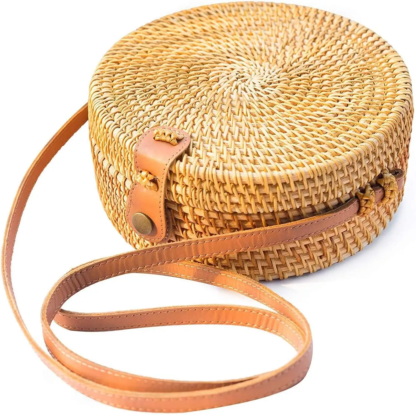 Boho Rattan Crossbody Bag, Handwoven… — Photo 1