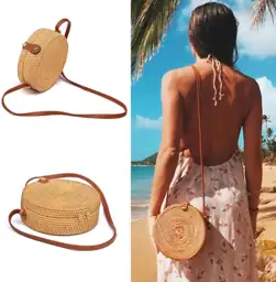 Boho Rattan Crossbody Bag, Handwoven… — Photo 2