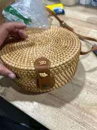 Boho Rattan Crossbody Bag, Handwoven… — Photo 3
