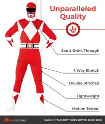 Morphsuits Red Power Ranger Costume,… — Photo 2