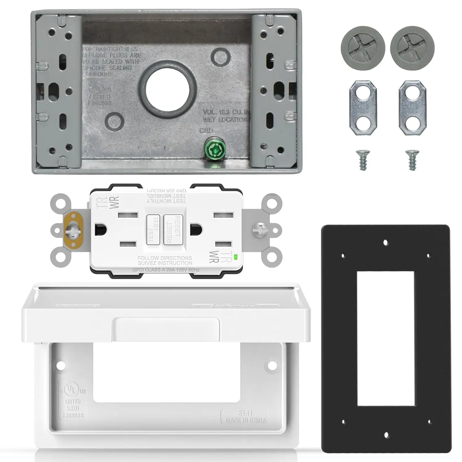ELEGRP Outdoor GFCI Outlet Kit,… — Photo 1