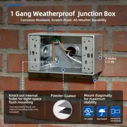ELEGRP Outdoor GFCI Outlet Kit,… — Photo 2