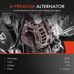 A-Premium Alternator, 12V 220A 6-Groove… — Photo 2