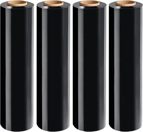 Black Stretch Wrap Roll, Heavy… — Photo 1