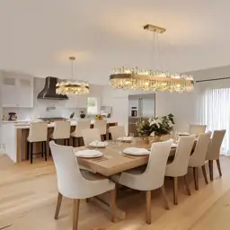 Modern Crystal Chandelier Rectangle Gold… — Photo 2