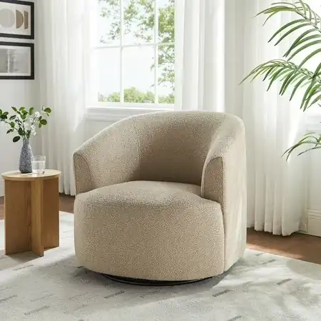 Mainstays Boucle Swivel Accent Chair,… — Photo 1