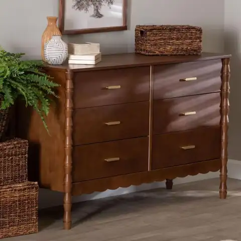 Danette Walnut Brown 6-Drawer 49.8… — Photo 1