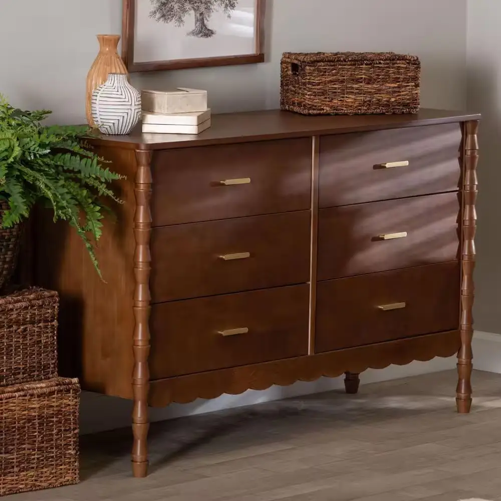 Danette Walnut Brown 6-Drawer 49.8… — Photo 1